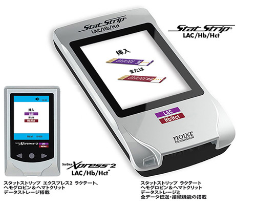 ラクテート、ヘモグロビン、ヘマトクリットの 
毛細管血指先穿刺検査